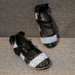 Girls' Glitters PU Sequined Jeweled Flat Shoes - Image 3
