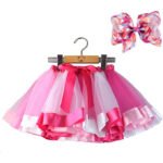 Girl's Layered Ballet Tulle Rainbow Tutu Skirt - Image 2
