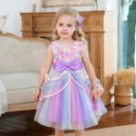 Girl's Rainbow Tulle Lace Dress - Bilde 16