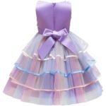 Girl's Rainbow Tulle Lace Dress - Bilde 14