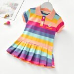 Girls Turn-Down Collar Summer Dress - Bilde 2