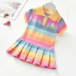 Girls Turn-Down Collar Summer Dress - Bilde 3