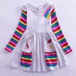 Girls' Unicorn Rainbow Flower Dress - Bilde 2