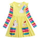 Girls' Unicorn Rainbow Flower Dress - Bilde 5