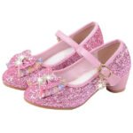 Girls'Heels Party Mary Jane Basic Pump Dress Crystal Bowknot - Image 2