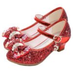 Girls'Heels Party Mary Jane Basic Pump Dress Crystal Bowknot - Image 8