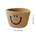 Happy Face Woven Storage Basket - Bilde 10