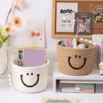 Happy Face Woven Storage Basket - Bilde 11