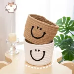 Happy Face Woven Storage Basket - Bilde 8