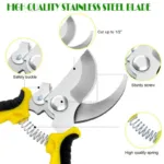 Heavy Duty Pruning Shears with Rust Proof Stainless Steel Blades Handheld Gardening Tools - Image 9