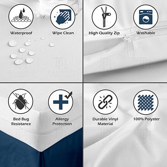 Heavyweight Zippered Waterproof and Bed-Bug Proof Vinyl Mattress Cover Protector - Bilde 5