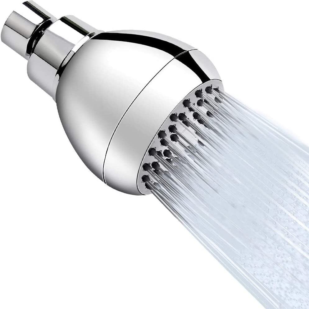 High Pressure Shower Head 3" Anti-clog Anti-leak Fixed with Adjustable Swivel Brass Ball Joint