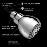 High Pressure Shower Head 3" Anti-clog Anti-leak Fixed with Adjustable Swivel Brass Ball Joint - Bilde 2
