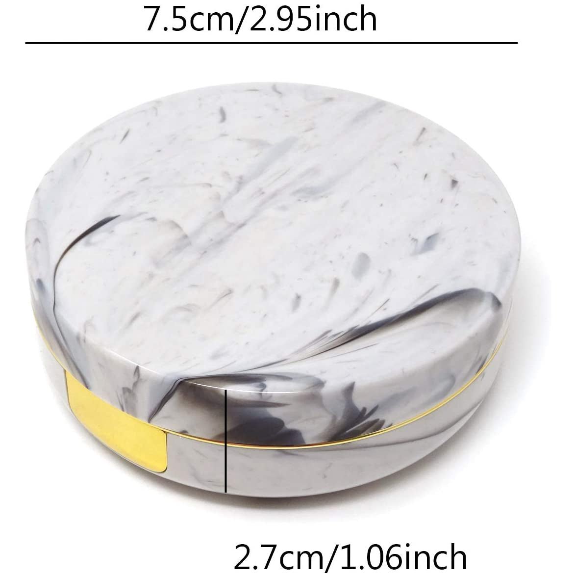 Honbay Fashion Marble Contact Lens Case with Mirror - Image 4