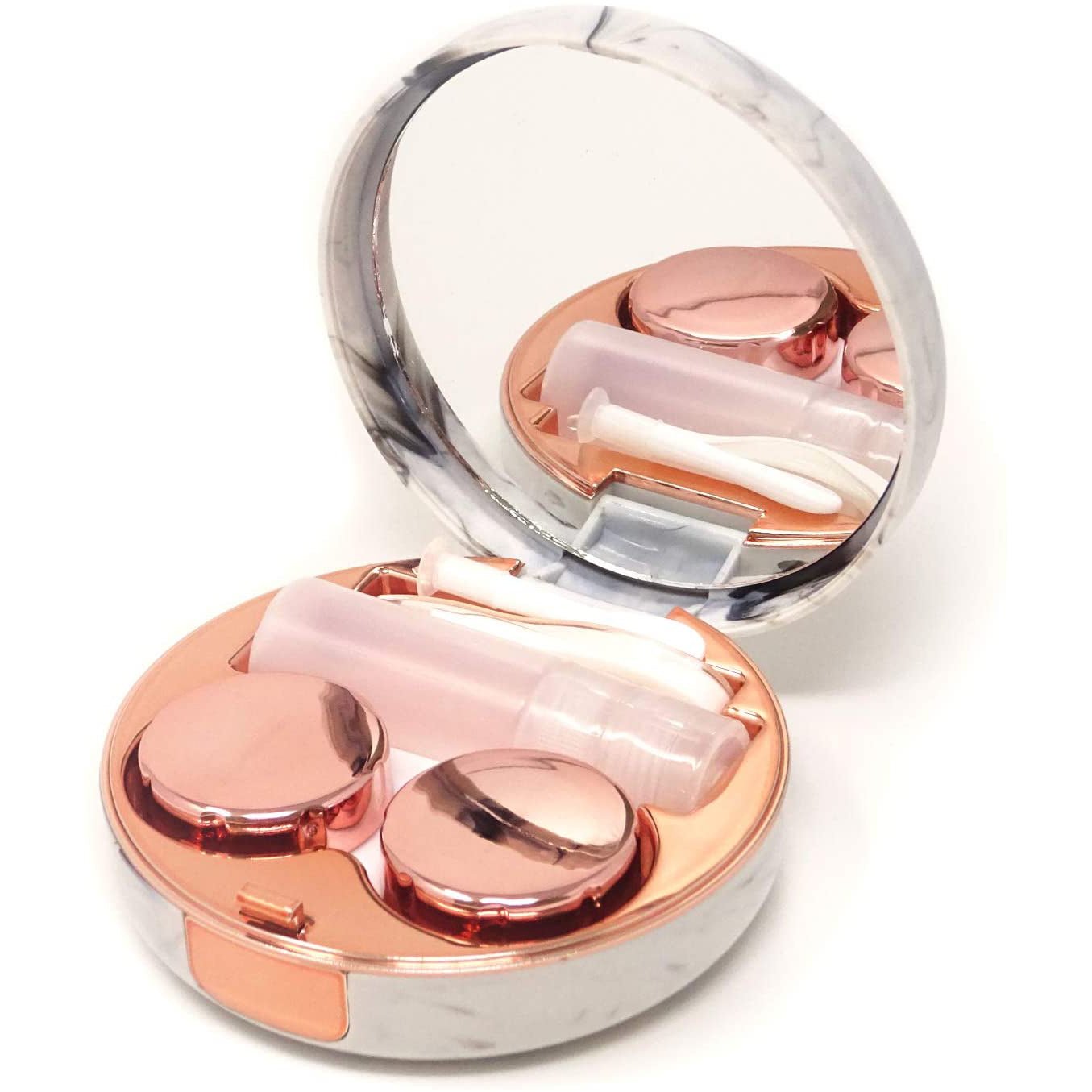Honbay Fashion Marble Contact Lens Case with Mirror - Image 7