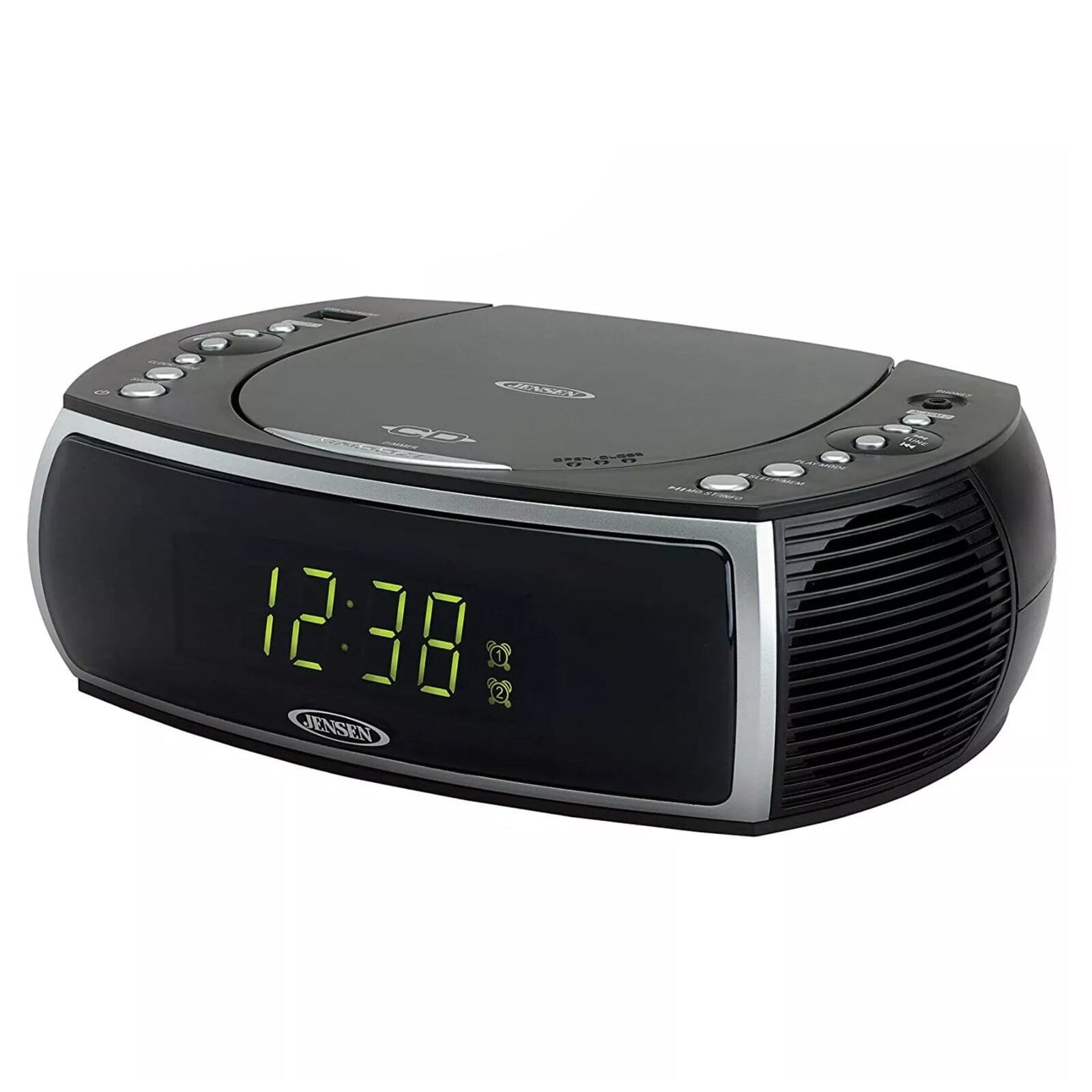 Jensen JCR-322 Modern Home CD Tabletop AM/FM Radio CD Player Dual Alarm Clock (Refurbished)