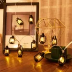 Kerosene Bottle LED String Lights Vintage Plastic Black Lantern Decor - Image 4