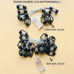 Kerosene Bottle LED String Lights Vintage Plastic Black Lantern Decor - Image 9