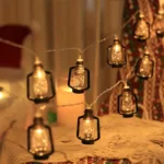 Kerosene Bottle LED String Lights Vintage Plastic Black Lantern Decor - Image 8
