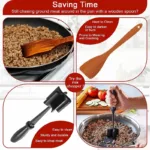 Kitchen Meat Chopper Ground Beef Masher Utensil Heat Resistant Non-Stick - Image 8
