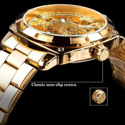 Men Luxury Skeleton Automatic Winding Mechanical Watch - Image 3