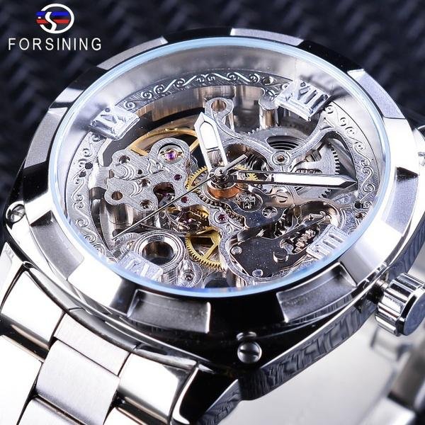 Men Luxury Skeleton Automatic Winding Mechanical Watch - Image 11