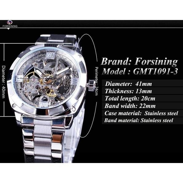 Men Luxury Skeleton Automatic Winding Mechanical Watch - Image 19