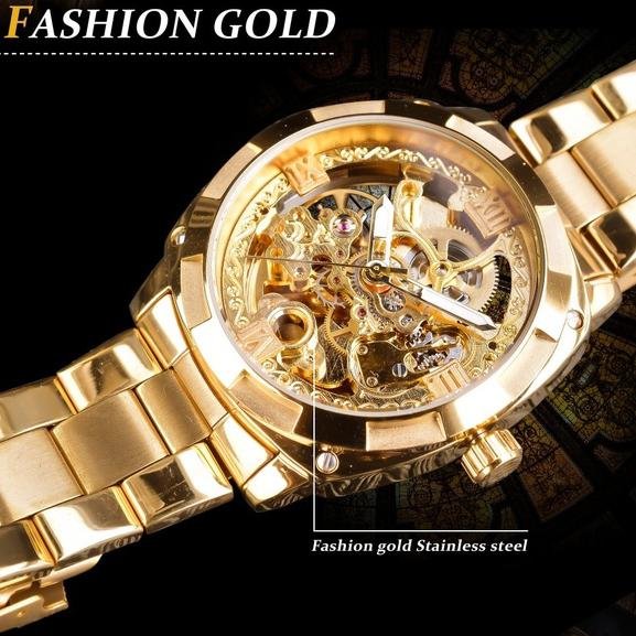Men Luxury Skeleton Automatic Winding Mechanical Watch - Image 5