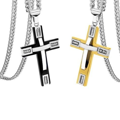Men's Cross Necklaces in Stainless Steel