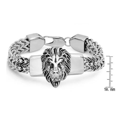 Men's Stainless Steel Lion Head Box Chain Bracelet - Bilde 5