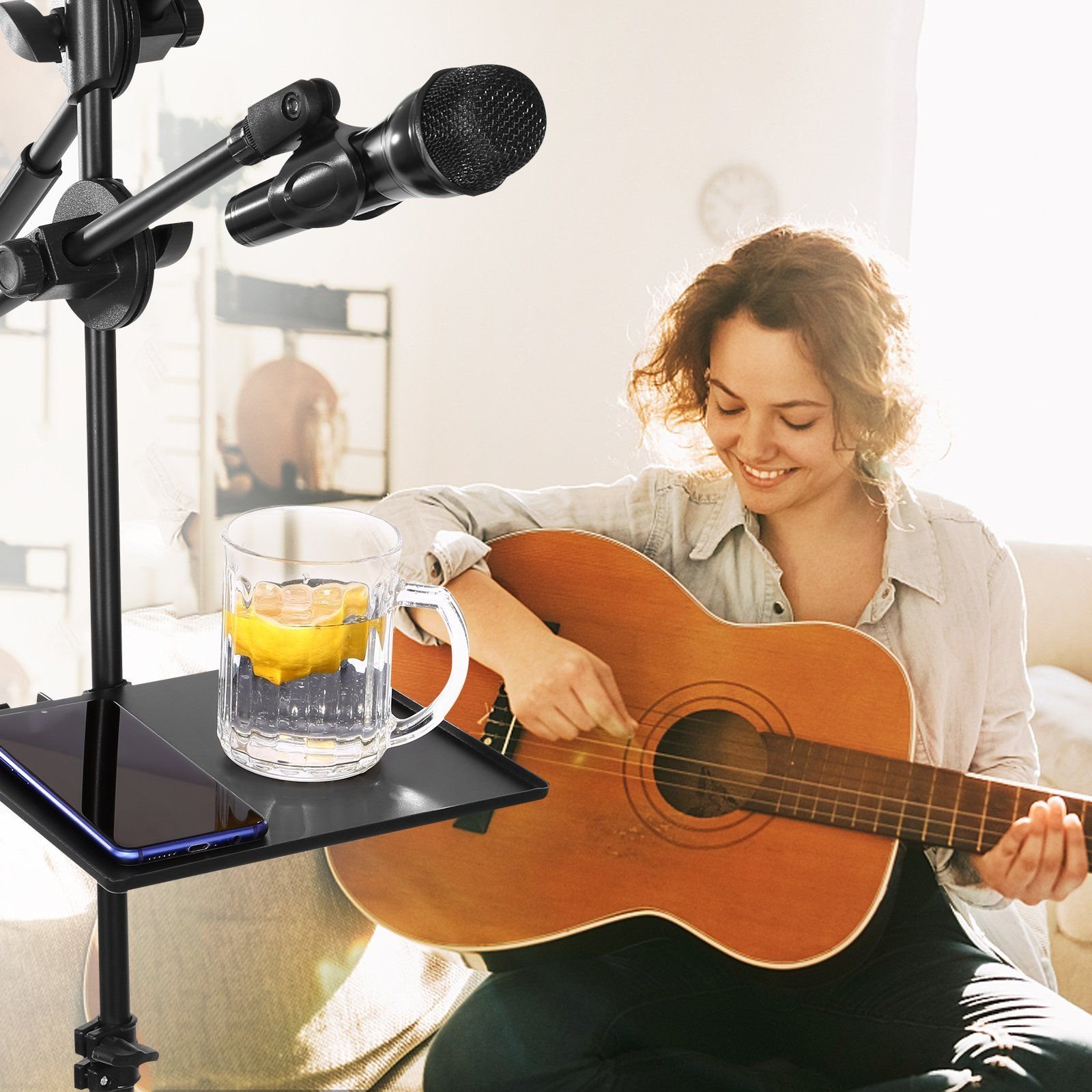 Microphone Stand Tray Clamp-on Rack Shelf Holder for Music Sheet - Image 7