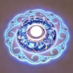 Modern Crystal LED Saving Bright Ceiling Blue Light Lamp Fixture Chandelier