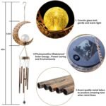 Moon Crackle Glass Ball Wind Chimes Solar Wind Chimes - Image 7