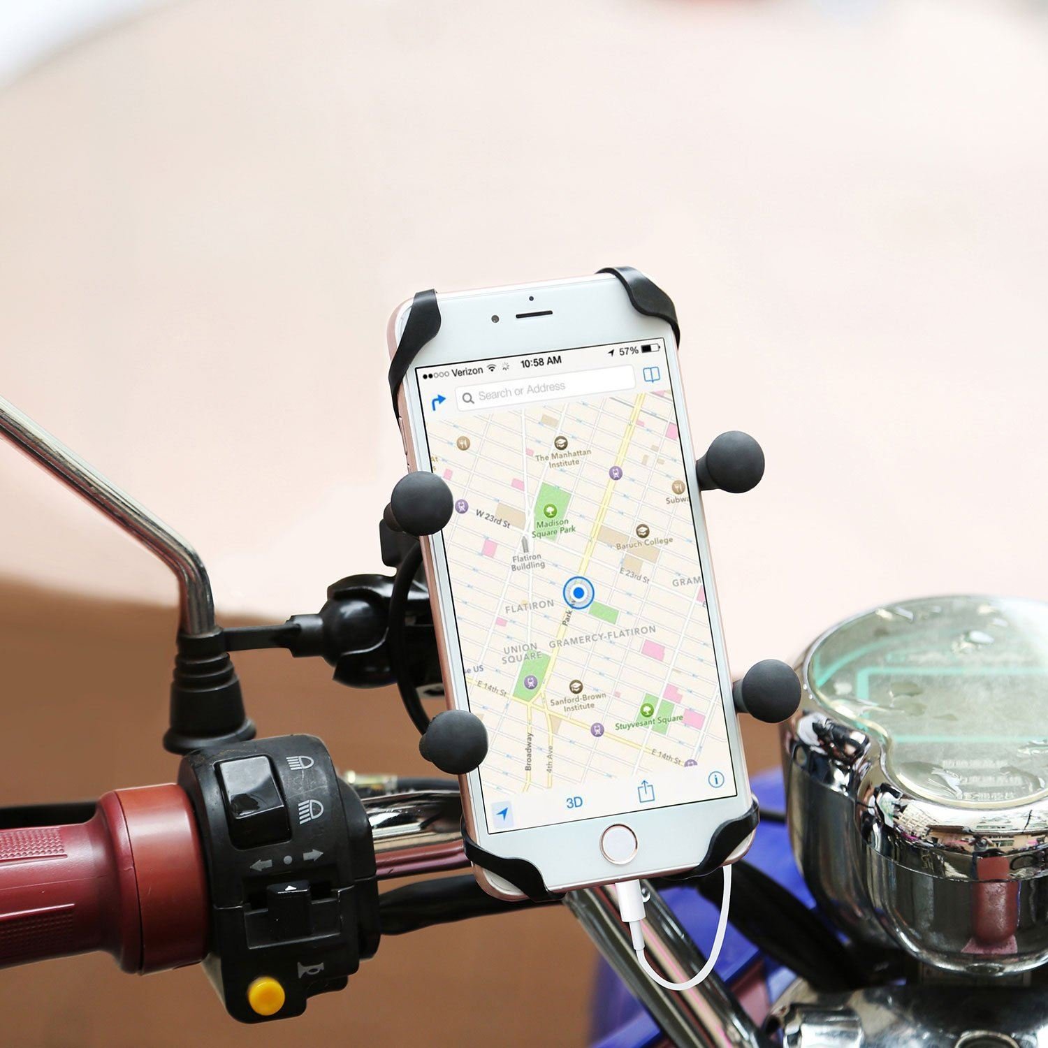 Motorcycle Handlebar Mount Holder with USB Charger