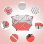 Odoland Safety Portable Playpen Infants Toddler Fence - Bilde 5