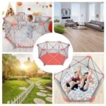 Odoland Safety Portable Playpen Infants Toddler Fence - Bilde 8