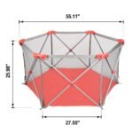 Odoland Safety Portable Playpen Infants Toddler Fence - Bilde 3