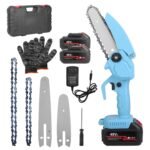 Portable Handheld Cordless Small Chain Saw Battery Powered with 2Pcs 2200mAh Rechargeable Batteries 4in/6in Chains for Pruning Trees Wood Cutting - Bilde 2