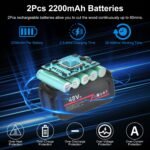 Portable Handheld Cordless Small Chain Saw Battery Powered with 2Pcs 2200mAh Rechargeable Batteries 4in/6in Chains for Pruning Trees Wood Cutting - Bilde 11