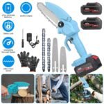 Portable Handheld Cordless Small Chain Saw Battery Powered with 2Pcs 2200mAh Rechargeable Batteries 4in/6in Chains for Pruning Trees Wood Cutting - Bilde 8