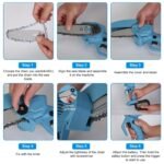 Portable Handheld Cordless Small Chain Saw Battery Powered with 2Pcs 2200mAh Rechargeable Batteries 4in/6in Chains for Pruning Trees Wood Cutting - Bilde 13