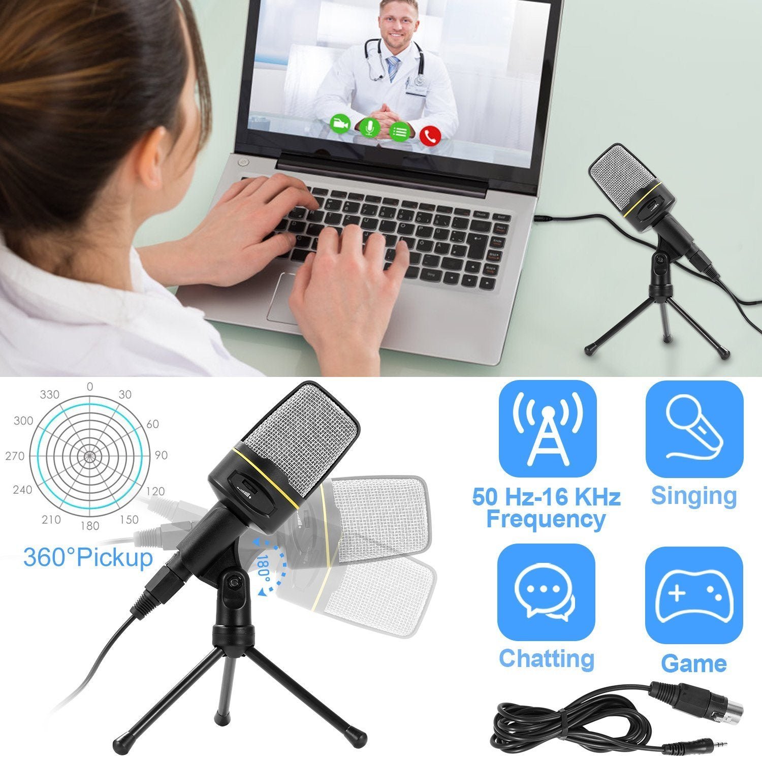 Pro Condenser Microphone with Tripod - Image 13