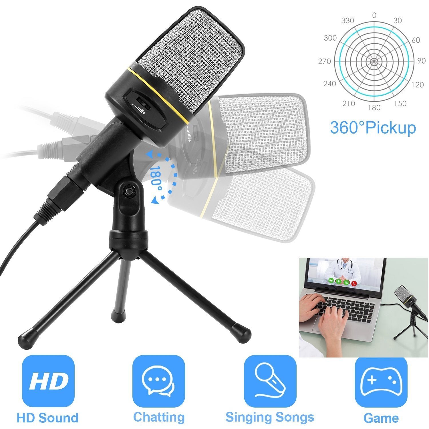 Pro Condenser Microphone with Tripod - Image 9