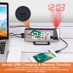 Projection Alarm Clock LED Digital Alarm Clock with Dual Alarms Snooze - Bilde 9