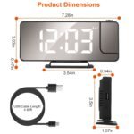 Projection Alarm Clock LED Digital Alarm Clock with Dual Alarms Snooze - Bilde 8