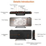 Projection Alarm Clock LED Digital Alarm Clock with Dual Alarms Snooze - Bilde 7