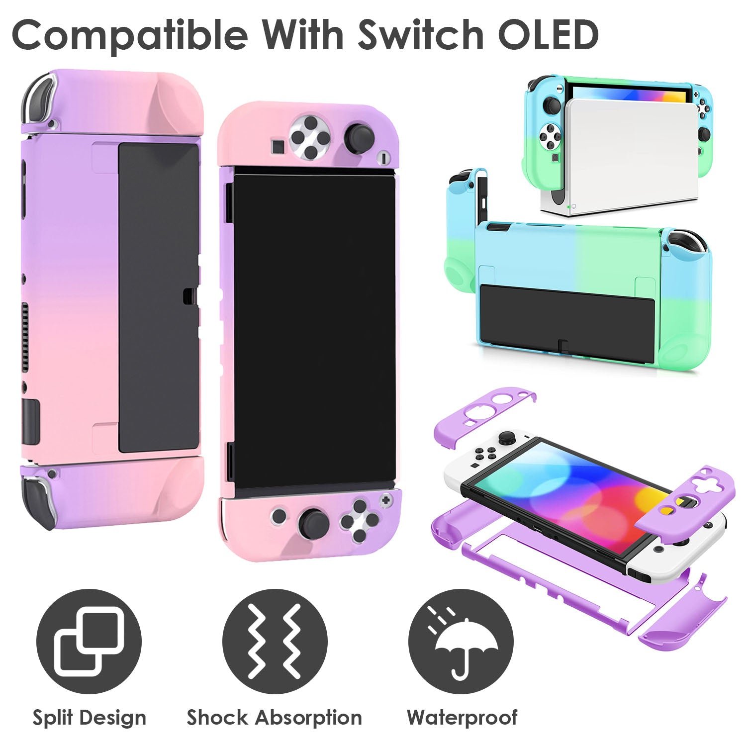 Protective Shell Cover Hard Dockable Case Fit for Nintendo Switch OLED - Image 27