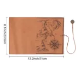 PU Leather Rollup Pen Bag Vintage Creative Map Pencil Case - Image 7