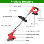 Rechargeable Electric Cordless Grass Trimmer with Alloy Saw Blade - Bilde 4