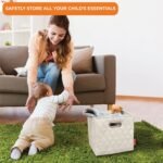 Set of 2: 11-13" Foldable Diamond Patterned Faux Leather Storage Cube Bins - Image 13